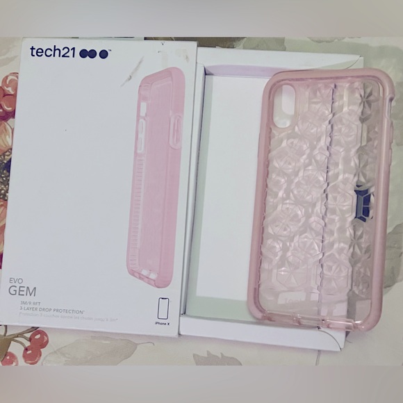 APPLE 🍎 IPHONE X PINK TECH21 PHONE CASE NIB - Picture 1 of 7